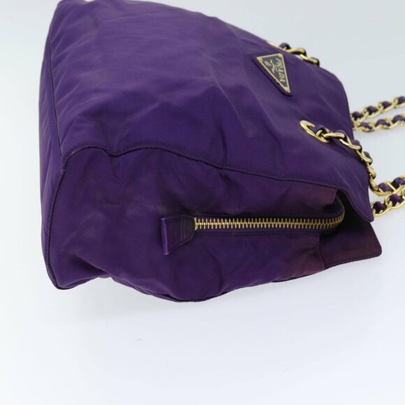 PRADA Chain Shoulder Bag Nylon Purple Auth - Picture 4 of 16